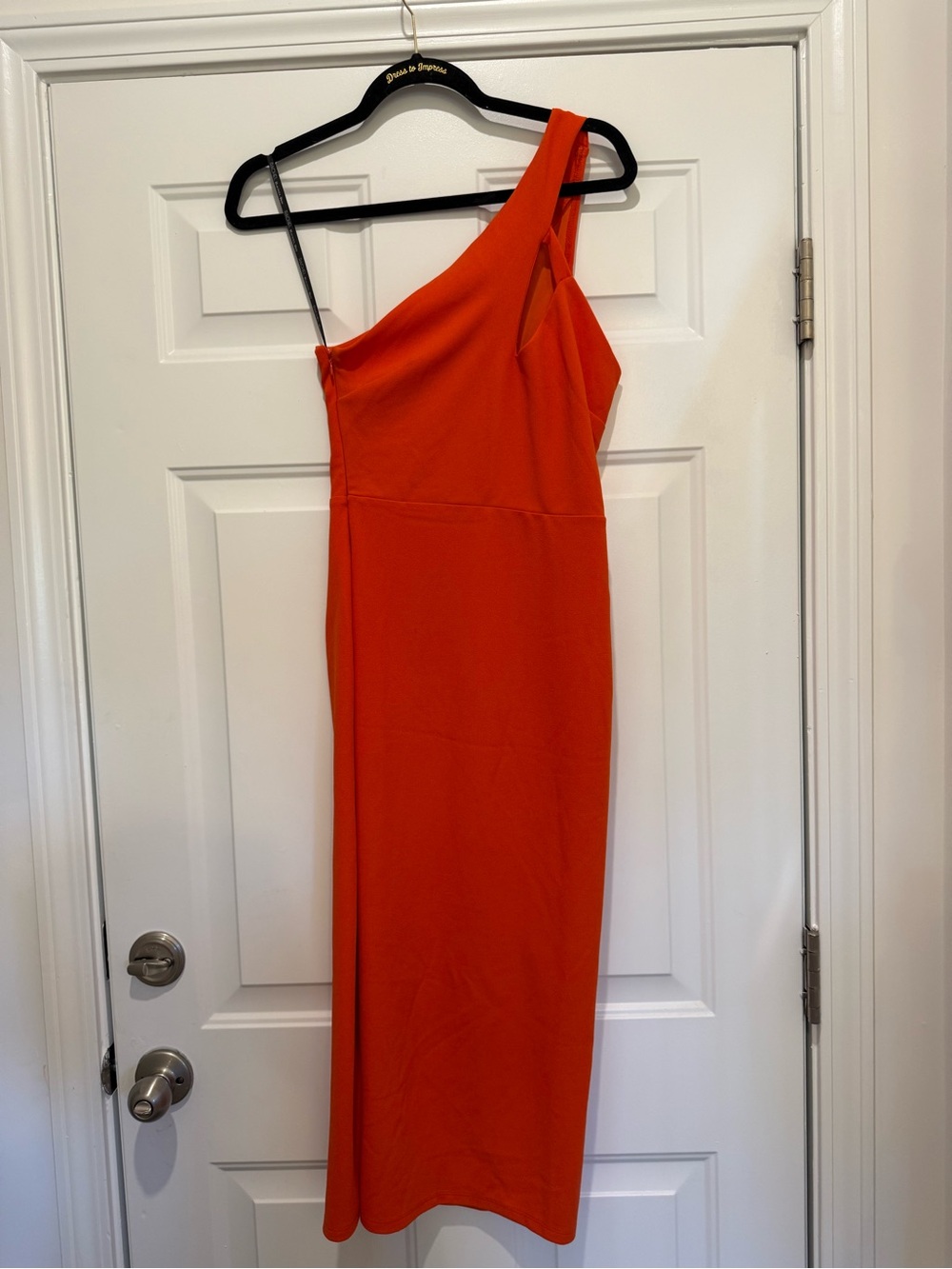 RACHEL Rachel Roy One-Shoulder Bright Orange Midi Dress